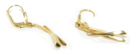 14 karaat geel gouden oorhangers "stemvork"