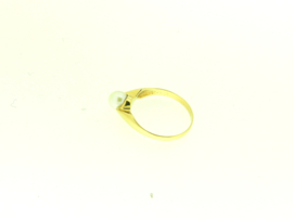 Gouden damesring met parel 5.5 mm