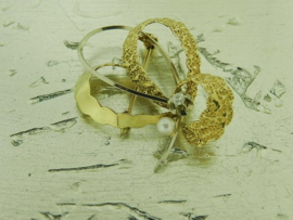 Gouden broche model VLINDER 