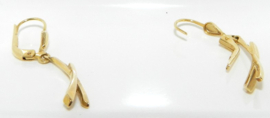 14 karaat geel gouden oorhangers "stemvork"