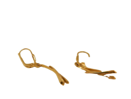 14 karaat geel gouden oorhangers "stemvork"