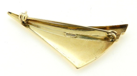 Gouden broche model DRIEHOEK 