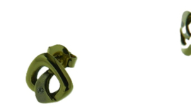 14 karaat geel gouden oorknoppen met diamant
