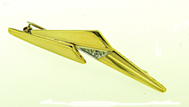 Gouden broche model VLEUGEL met DIAMANT