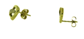 14 karaat geel gouden oorknoppen met diamant