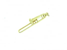 gouden (bedel) hanger "trombone"