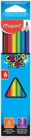 Kleurpotlood Color'Peps Maped 6 potloden in een kartonnen etui (M1/2)