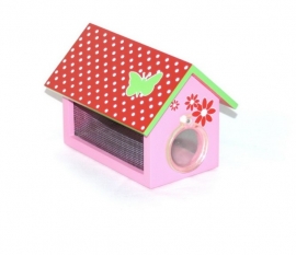 Houten insectenverzameldoos roze {L7399/1/3} OP=OP