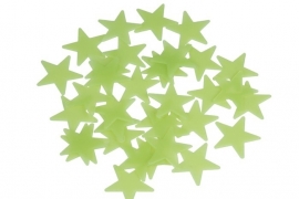 Glow in the dark stickers sterretjes 102 stuks {L5378/2/5}