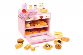Houten roze oven (31 delig) {L2837/B/1}