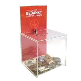 Donatiebox groot met slot en print