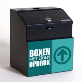 inleverbox van metaal met eigen opdruk