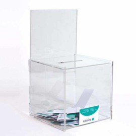 Boîte à idées transparent avec support pour poster 20 cm
