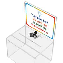 Urne transparent avec support pour poster et serrure A5