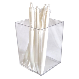 Pennenhouder helder transparant met 5 pennen