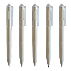 Pennenhouder helder transparant met 5 pennen