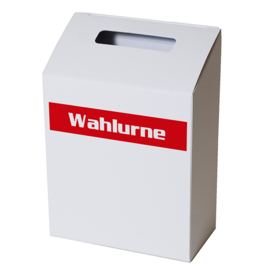 Wahlurne aus Karton | Mit rotem Aufdruck