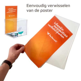 Visitekaartjes inleverbox met poster zonder slot