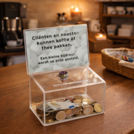 Donatiebox met posterhouder en slot