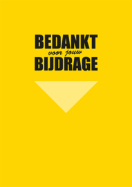 Donatiebus met gele poster en slot