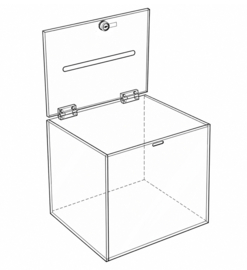 Ideeënbus luxe transparant 20x20cm met slot