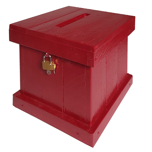 Boîte à idées en bois Bordeaux rouge