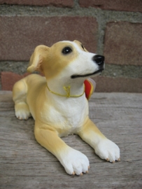 beeldje Greyhound puppy tan-wit