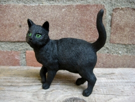 Kattenbeeldje / poezenbeeldje zwart staand