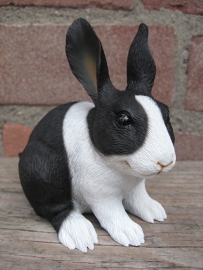 beeldje konijn zwart-wit