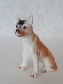 beeldje Chihuahua vintage wit-tan