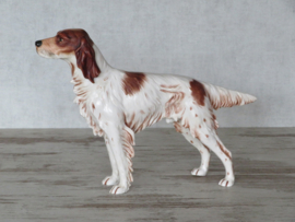 vintage beeldje Ierse Setter rood-wit