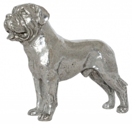 sculptuur Bullmastiff zilvertin