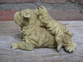 beeldje Sharpei met pup vintage