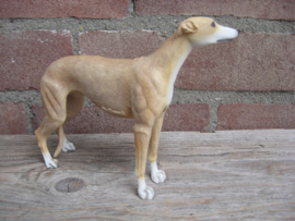 beeldje Greyhound tan-wit