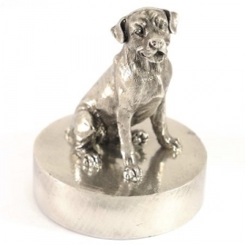 sculptuur Rottweiler zilvertin