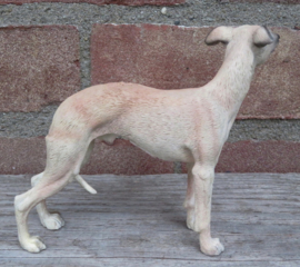 beeldje Whippet tan-wit