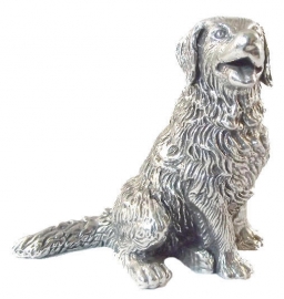 sculptuur Berner Sennenhond zilvertin