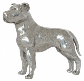 sculptuur Staffordshire Terrier zilvertin