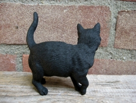 Kattenbeeldje / poezenbeeldje zwart staand