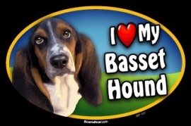 magnetische sticker Basset hound 15 cm