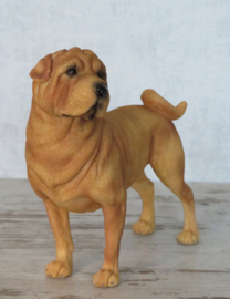 beeldje Sharpei bruin staand