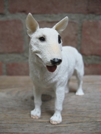 beeldje Engelse Bull Terriër wit met oogvlek