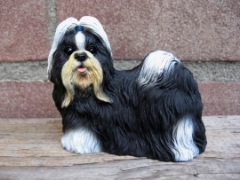 beeldje Shih Tzu zwart-wit