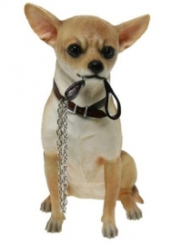 beeldje Chihuahua met riem