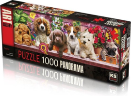 panorama puzzel Puppies 1000 stukjes