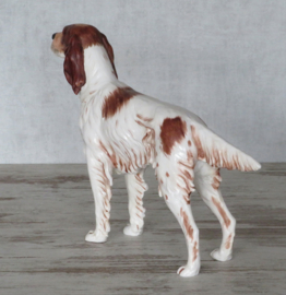 vintage beeldje Ierse Setter rood-wit