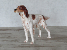 vintage beeldje Ierse Setter rood-wit