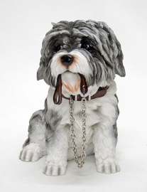 beeldje Shih Tzu grijs met riem