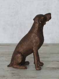 beeldje Pointer zittend bronskleur