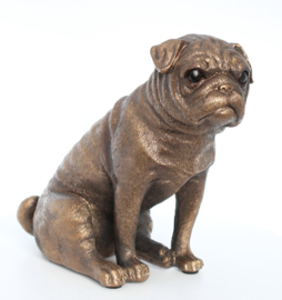 beeldje Mopshond bronskleur